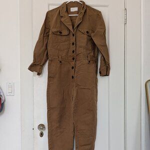 Banana Republic Camel Colored cotton Jumpsuit with buttons